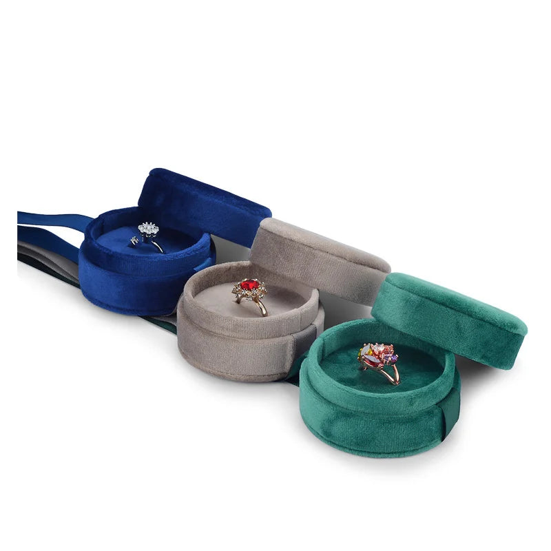 Wholesale Custom Velvet Storage Box for Jewelry Necklace Earrings Nail Sets LOGO Embossed Plastic Leather Ring Box Packaging