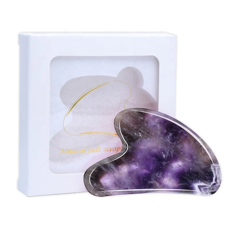 Personalized Hair Comb Amethyst Body Guasha Original Stone Jade Gua Sha Device Facial Massager