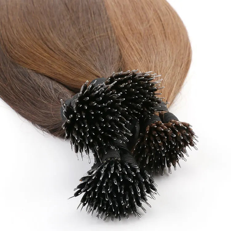 Best Selling Double Drawn European Unprocessed Virgin Hair Highlights Hair Extensions Nano Ring