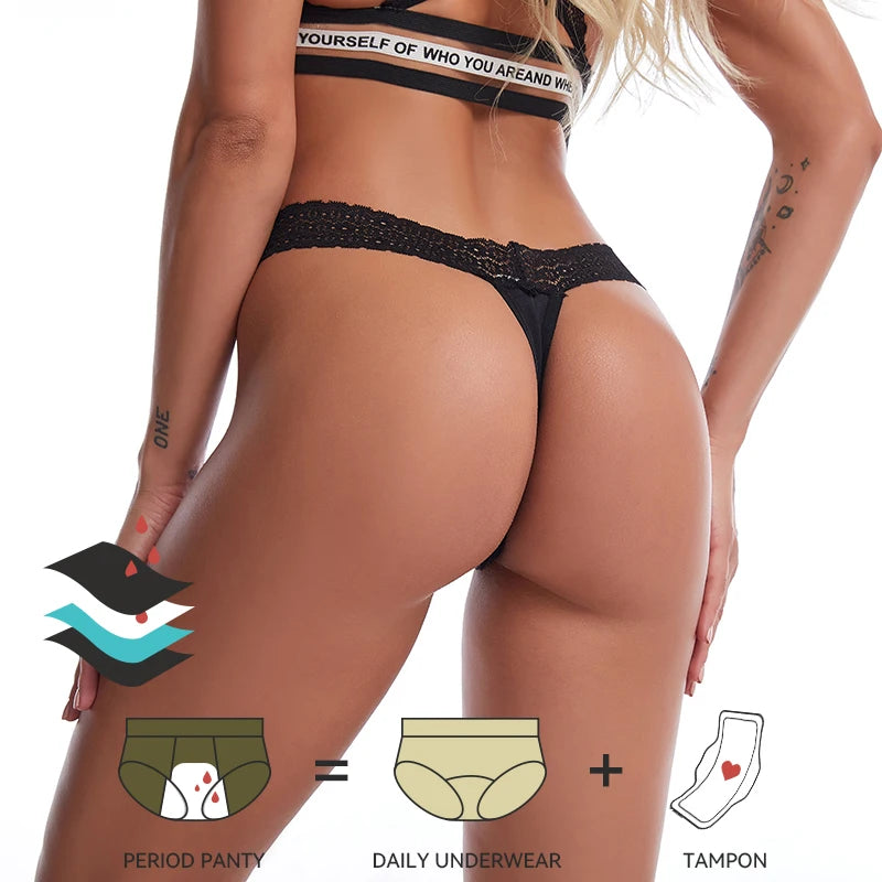 Wholesale New Fashion Design Sexy Lace Period Thongs Menstrual Panties/period Panties for Women Underwear