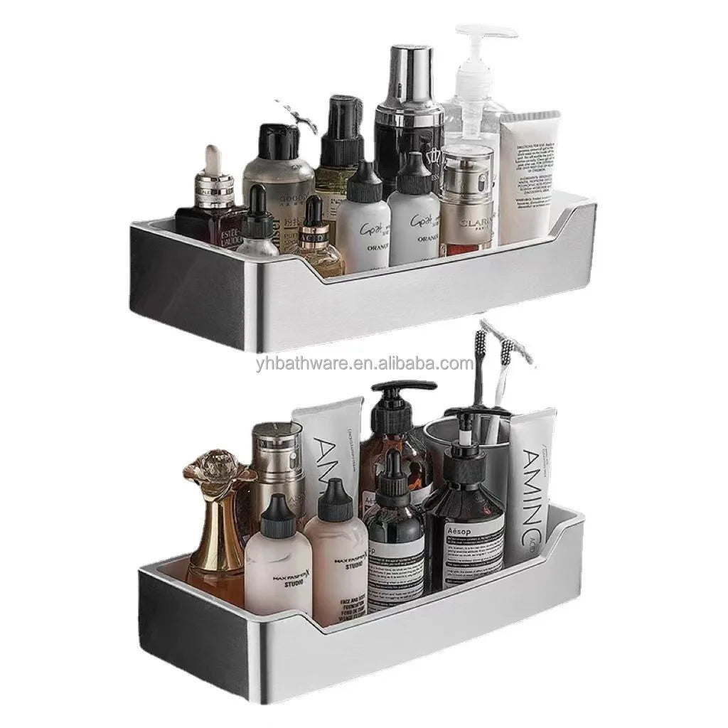 New Design ABS Stainless Steel Corner Storage Rack Shower Wall Mounted Modern Bathroom Shelf
