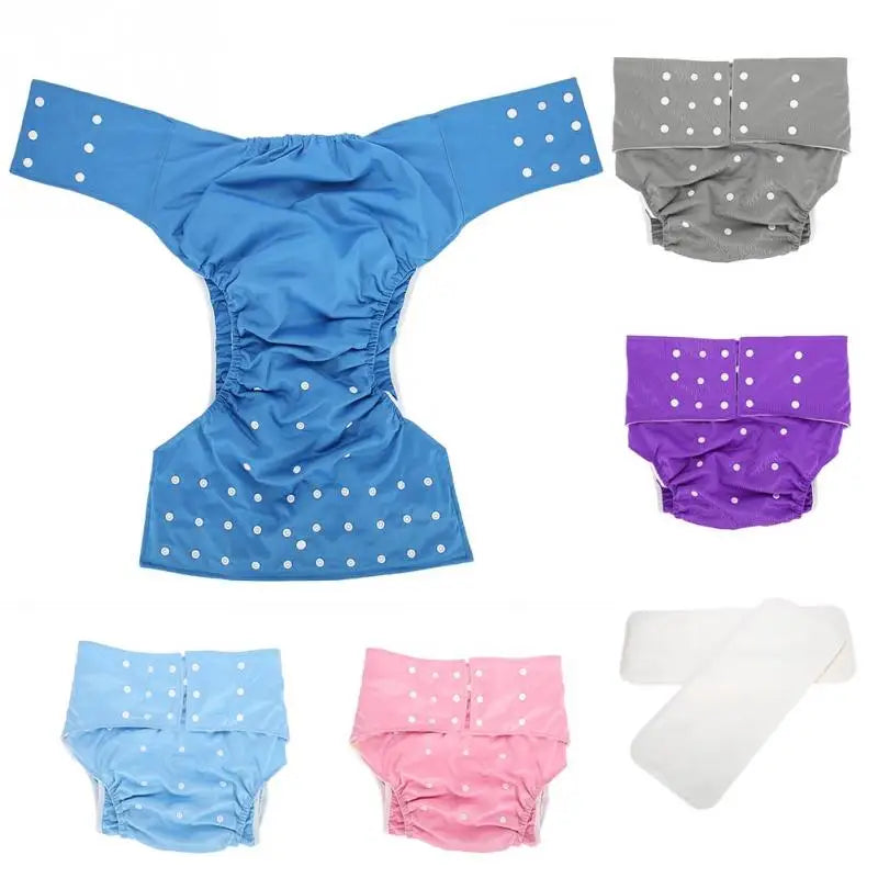 Washable Adult Pocket Nappy Cover Adjustable Reusable Diaper Cloth Adult Diaper Pants Old People Incontinence Pants Underwear