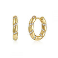 Gemnel Jewellery  Gold Plated 925 Silver Diamond Cz Twsited Huggie rainbow Hoops Earrings