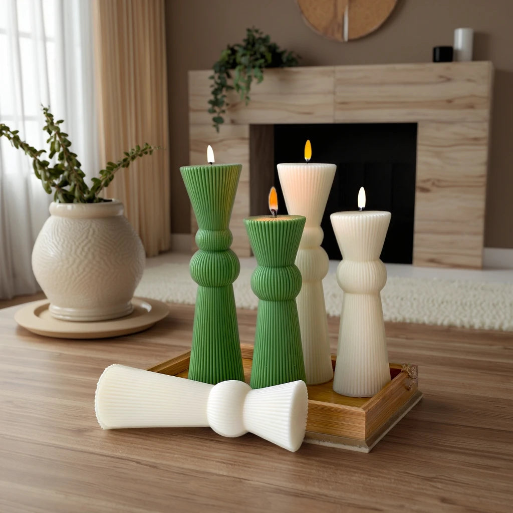 J10-389 Striped Cylinder Aromatherapy Candle Mold Nordic Long Pole Long Candle DIY Handmade Aromatherapy Molds
