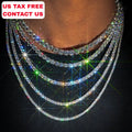 925 Silver Moissanite Bracelet Iced Out VVS Moissanite 3mm 4mm Tennis Bracelet Spring Clasp Lab Diamond Tennis Chain Necklace