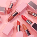 Vegan Cosmetics Makeup Lipstick Matte Private Label Long Lasting Waterproof Pink Velvet Nude Lip Stick With Mirror