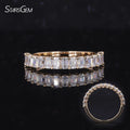 Starsgem Women Jewelry 14K Yellow Gold Rings Emerald Cut Lab Grown Diamonds Eternity Band Wedding Rings