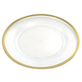 13" Factory Wholesale Cheap Silver Rose Gold Clear Plastic Gold Rim Charger Plates for Wedding Party