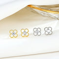 Fine 925 Sterling Silver Hollow Clover Stud Earrings Fashion Mini Hypoallergenic Stud Earrings for Women Girls