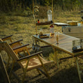 JIFENG JF-OTZ2005 Square Foldable Camping Table Chair Set for Outdoor/Indoor Use Courtyard & Villa Leisure Facilities