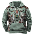 2026 Custom Bohemian Vintage Aztec Printed Regular Fit Breathable Spring Men's Hoodie