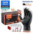 10mil Disposable BBQ Nitrile Gloves Cotton Liners Heat Resistant Grease Proof Grilling Cooking Heavy Duty Bulk Wholesale USA