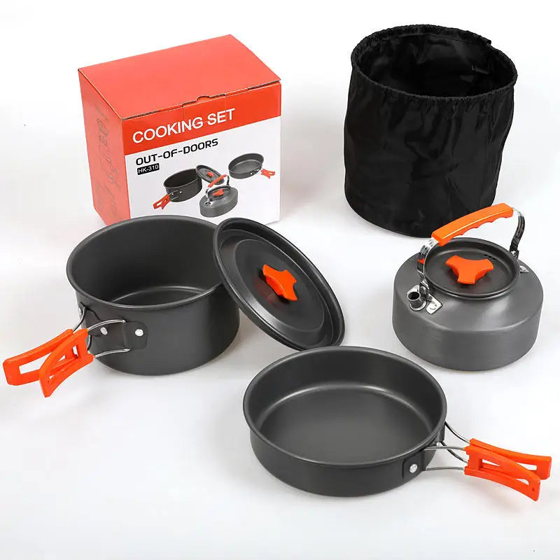 Best Selling Camping  Cookware Utensil Set With Camping Kettle Camp Tea Coffee Pot for Backpacking Gear