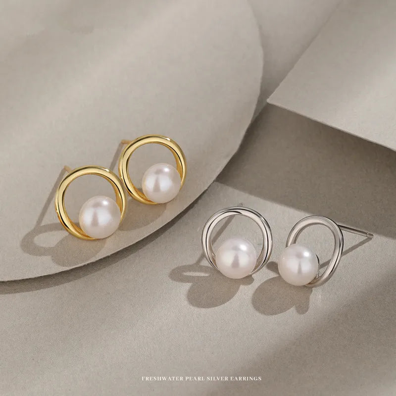 Fresh Water Pearl Earrings S925 Sterling Silver Designs Beautiful Earring for Women 925 Silver Earrings