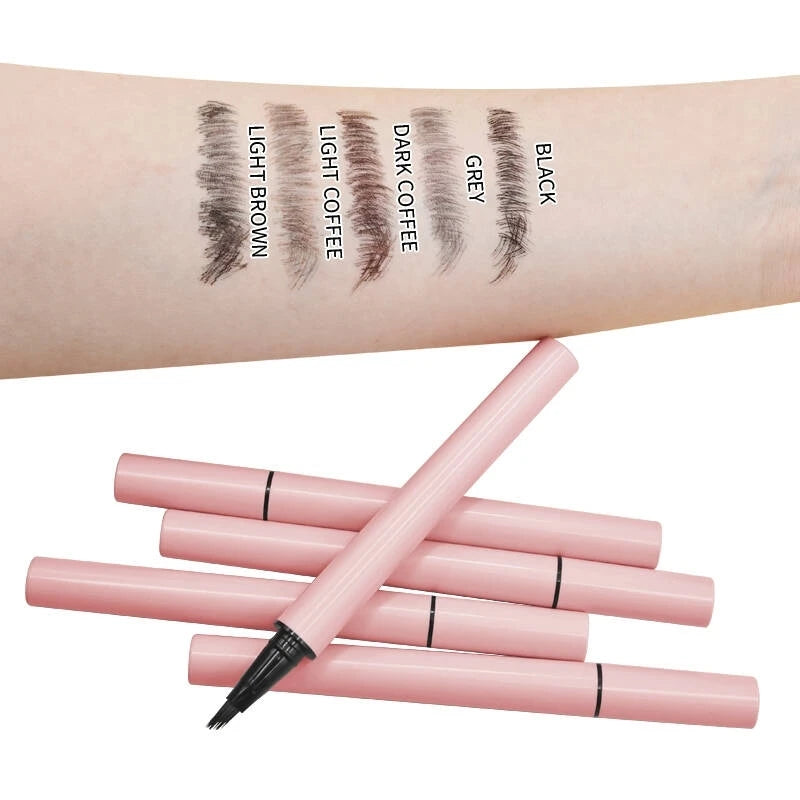 4d Eyebrow Tint Pen Waterproof Fork Tip Eyebrow Tattoo Pencil Long Lasting Professional  Liquid Eye Brow Pen