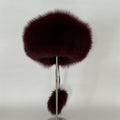 New Women's Leather Top Winter Fox Fur Hat Warm Round Top for Outdoor Use