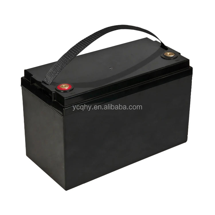 Solar System Rv Electric Car Scooter Motorcycle Marine 12V 100AH 200AH 300AH LiFePO4 Lithium Battery Box QHY FM100L Black ABS