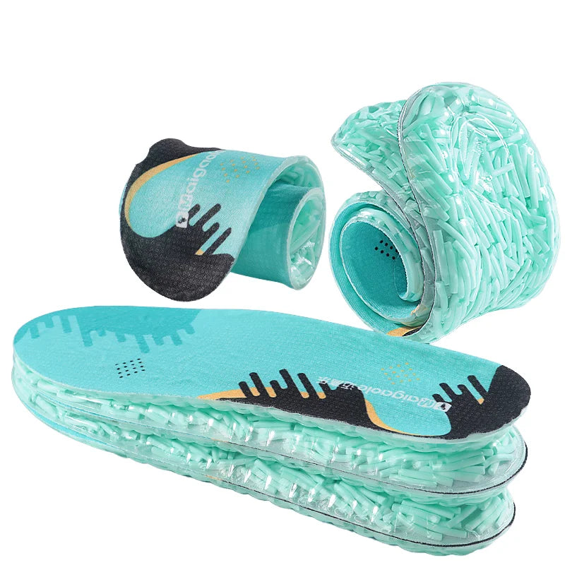 Comfortable Shock Absorbent Shoe Inserts Noodle Shaped Popcorn Silicone Youth Trendy Soft Light Springy Interior Sports Insoles