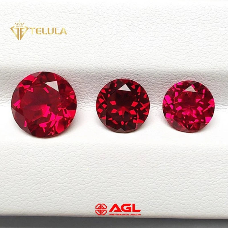 Wholesales 5A Grade Pigeon Blood Lab Ruby AGL Certified Gems 1carat 6.5mm Round Loose Lab Grown Ruby