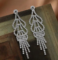 Women Wedding Dangle Earrings Fashion Crystal Rhinestone Tassel Party Earrings Jewelry