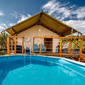 Safari Tent Glamping Wood Lodge House for Weekend Getaway