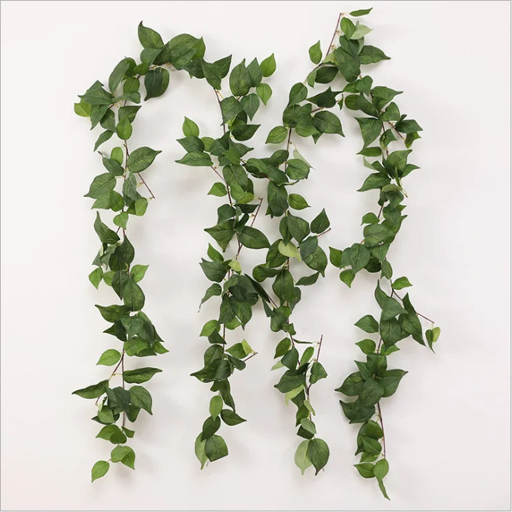High Quality Artificial Silk Eucalyptus Leaf Wreath Green Vine Wedding Christmas Easter Dark Green Wedding Decor