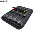 Hirisi Carp Fishing Swinger Set Led Illuminated Swinger Drop Off Indicator for Carp Fishing Accessories 4pcs in Zipped Case