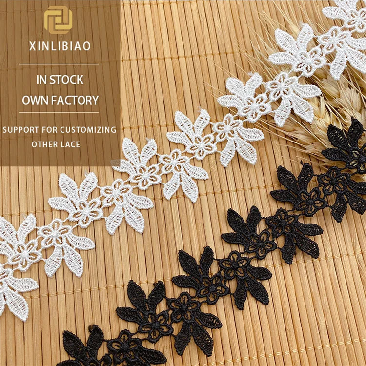 Water Soluble Lace Polyester Barcode Clothing Accessories Lace Embroidery Women's Skirt Accessories in Stock Lace Accessories