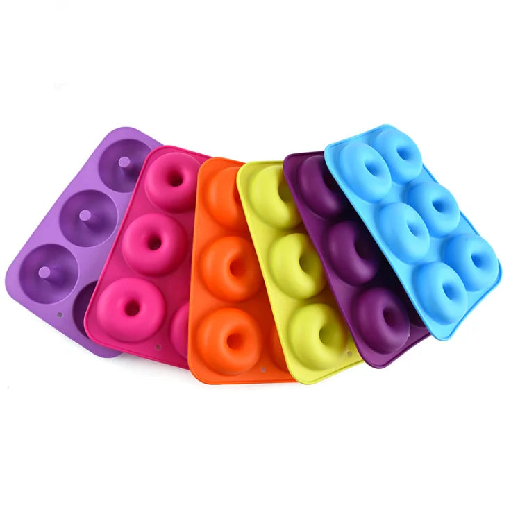 6-Cavity Donut Mold Food Grade DIY Cake Mould/Pad Hemispheral Silicone Chocolate Bomb Tray Reusable Baking Tool Handmade Maker