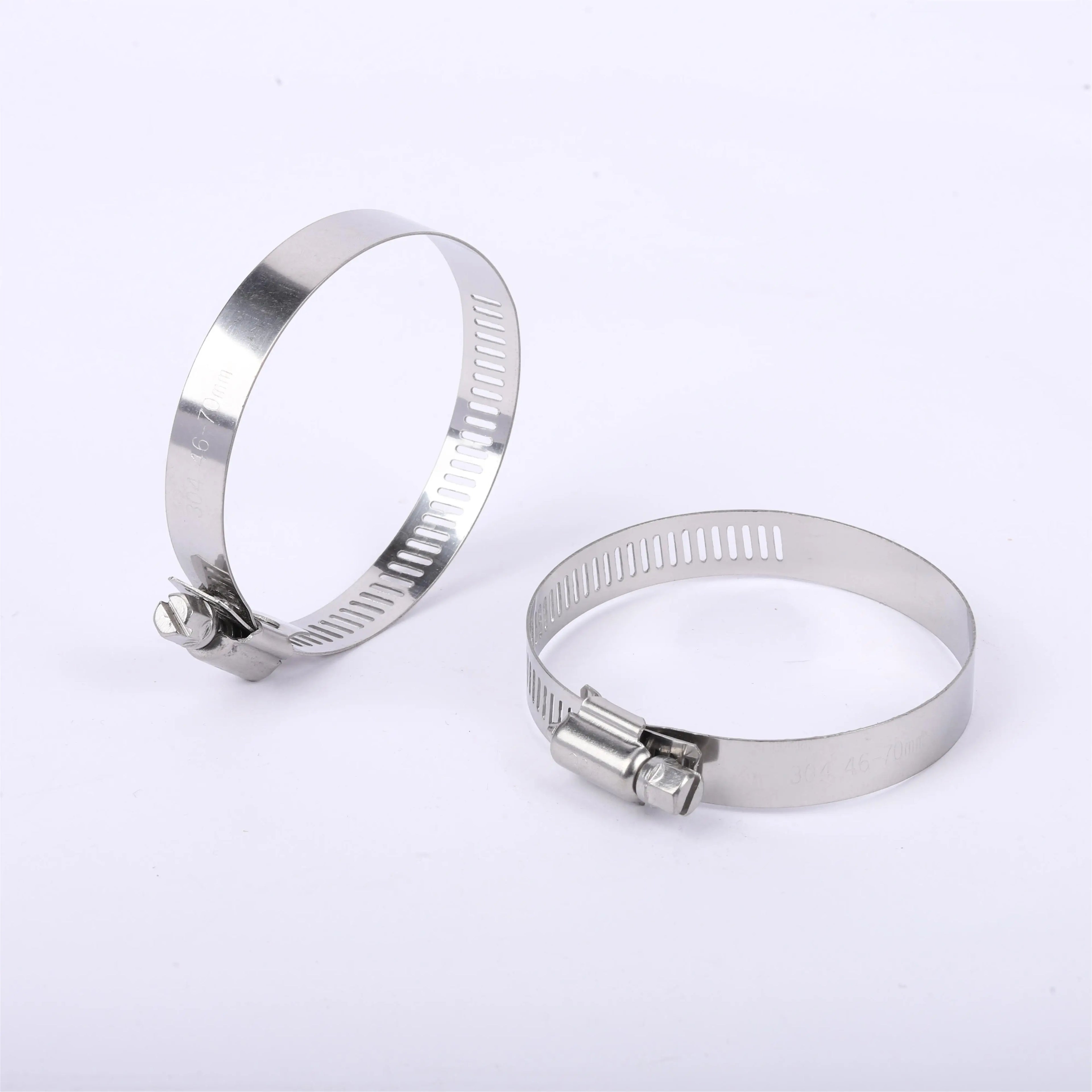 American Type Stainless Steel 201 304 316 Band Width 12mm Pipe Clips High Torque Hose Clamp