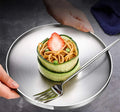 Round Tray Korean Style Salad Food Tableware Plates Dishes 304 Stainless Steel Dinner Plate