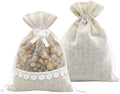 5x7 Inch DIY Craft Gift Bags Rose Drawstring Burlap & Organza with Lace Jute Favor Bags for Party Wedding & Shopping