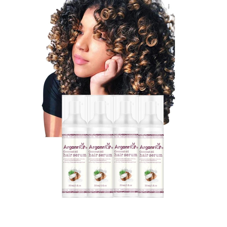 Arganrro Leaves Hair Silky Taming Frizz Organic Coconut Argan Oil Moisture Hair Care Serum