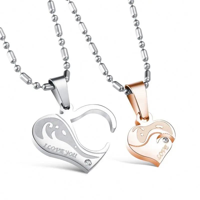 Wholesale Custom Fashion 18kgp Gold Custom Jewelry Broken Heart Chain Necklace
