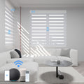 Motorized Zebra Blinds Shades Electric Polyester Blackout Pure Color Day and Night Zebra Roller Blinds for Windows