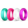 10pcs Fashion Style Shining Silicone Wedding Band Silicone Ring for Women Finger Rings Couple Rings