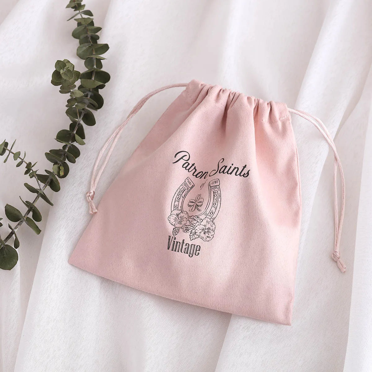 PandaSew Luxury Personalized Packaging Bag Custom Logo Necklace Bracelet Gift Drawstring Jewelry Suede Pouch