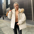 Hot Sales Ladies Winter Bubble Clothes Warm Fur Trim Hoodie Puffer Jacket for Women
