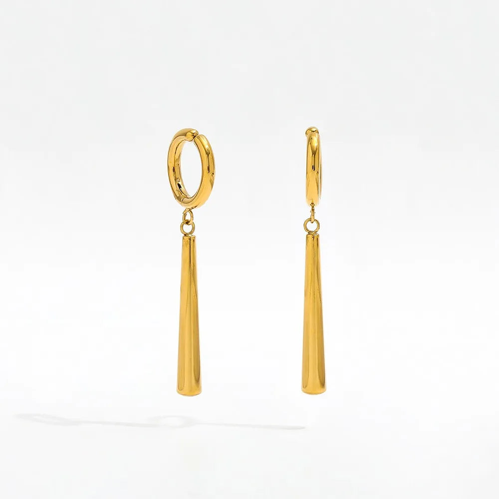 New Trendy Earring 18K Gold Plated Clip on Earring Bar Dangle Earring Stainless Steel Jewelry