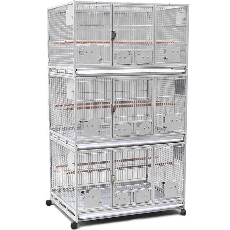 Wrought Iron Bird Cage With Rolling Stand for Parrots Conure Lovebird Cockatiel Pigeon Cages That Can Be Stacked