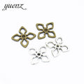 YuenZ Flower Charms Antique Silver Plated Pendants Making DIY Handmade Jewelry 15*15mm Q185