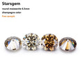 Starsgem Forever Brilliant 1 Carat Round Diamond Cut Dark Light champagne Color Moissanite Stone Diamond