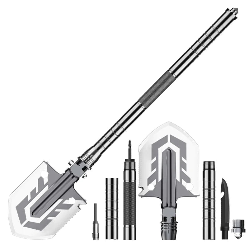 Multifunctional Camping Shovel Folding Survival Tactical Shovel Portable Shovel Multi-Tool with Knife