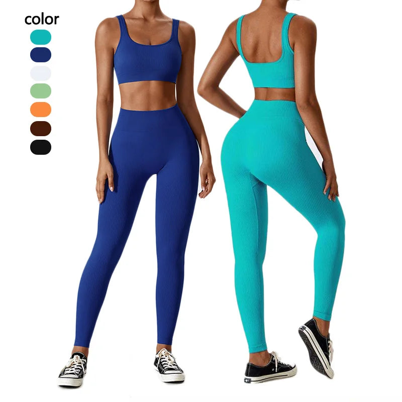 Women's Compression Active Wear Gym Fitness Set Lightweight Breathable Butt Lift Leggings with Private Label for Yoga Practice