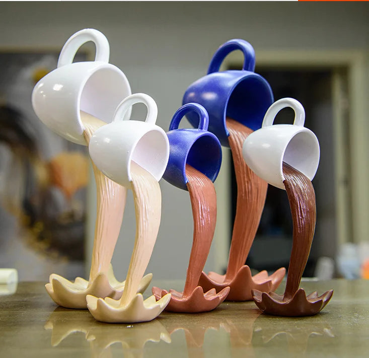 Resin Craft Creative Ornaments American Latte Coffee Shop Resin Decor Milk Tea Shop Desktop Decoration Phone Stand