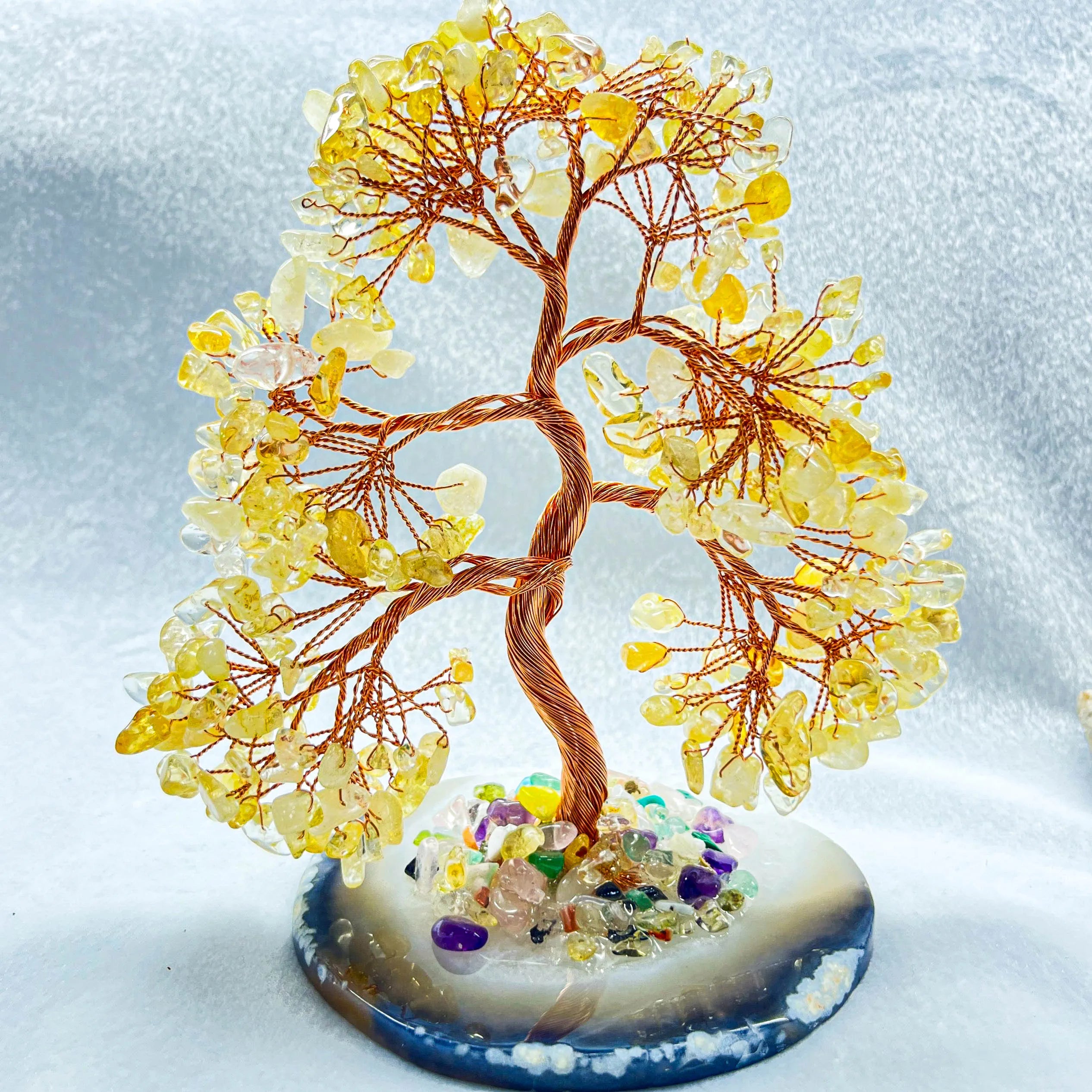 Wholesale Natural Chunky Crystal Christmas Trees Gemstone Trees Crystal Tree of Life Yellow Crystal Too Hot