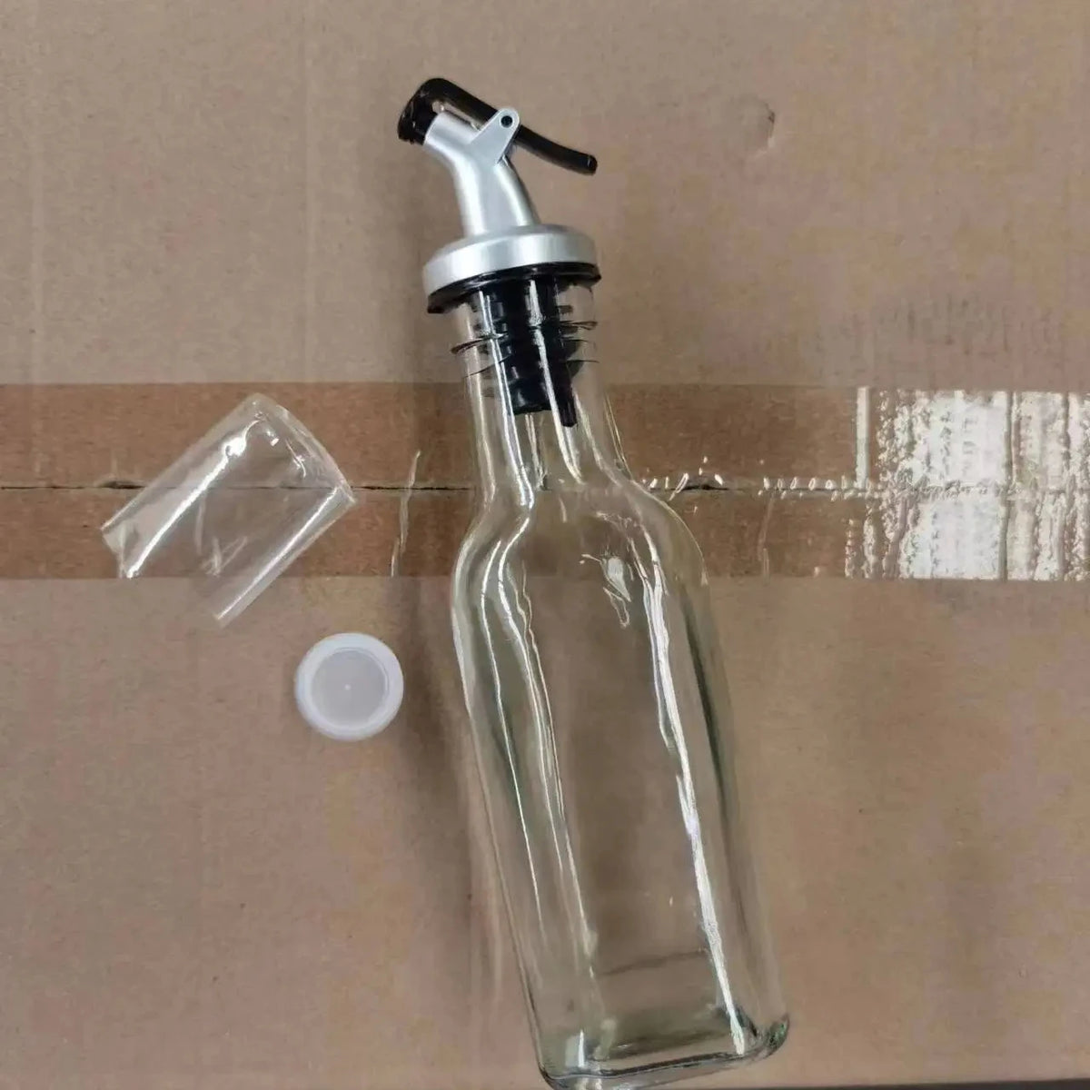 6oz 180ml Olive Oil Glass Bottle With Dispenser Kitchen Glass Vinegar Cruet With Airtight Spout