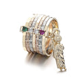 Brass Portrait Fine Gold Colorful Plating White Waterproof Fashion Diamond Wide Brass Rings Jewelry for Women
