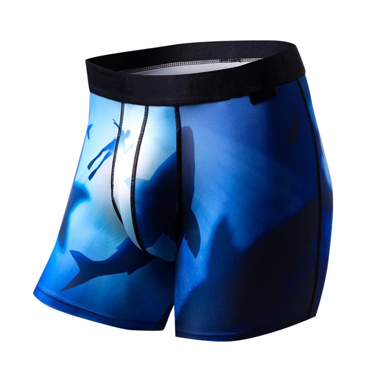 Wholesale Comfortable Men's Animal Print Breathable Boxers & Briefs Underwear Anti-Bacterial Eco-Friendly Plus Size