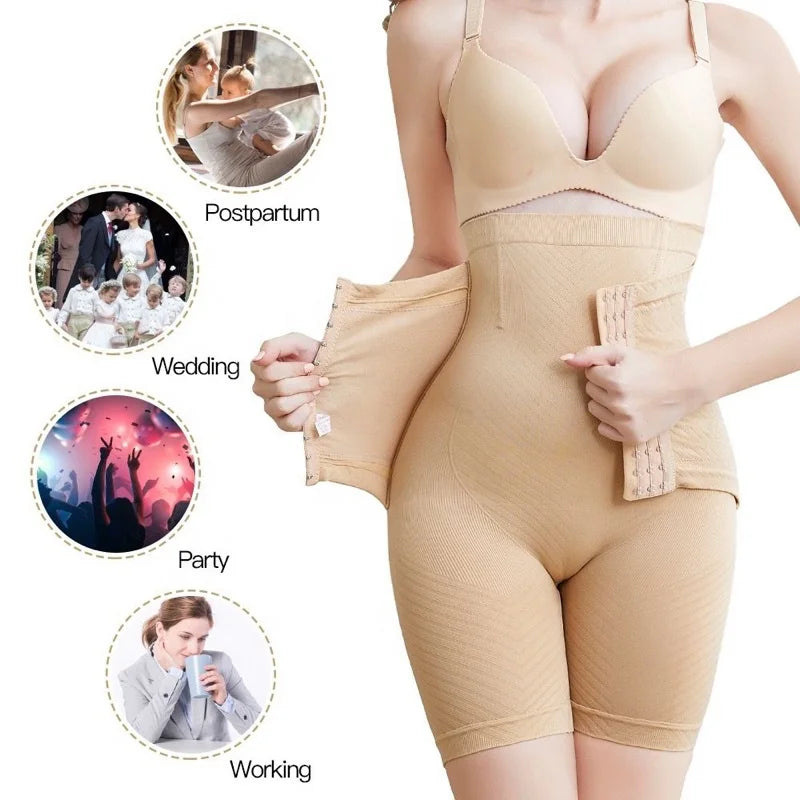 Plus Size Beige Black Tummy Control Body Shaper Underwear Fajas Colombianas Butt Lifter Pants
